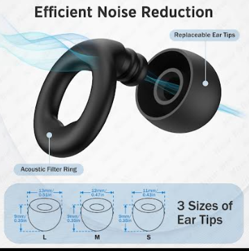 Multi-purpose Black noise reduction silicone earplugs
