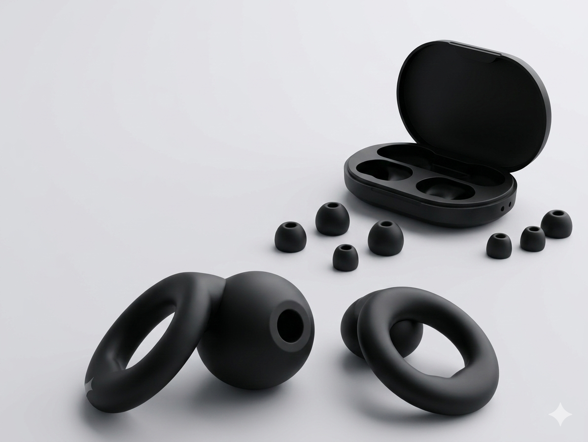 Multi-purpose Black noise reduction silicone earplugs
